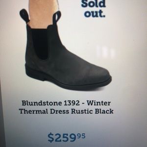 Blundstone 1392- Winter Thermal, Dress, in Rustic Black.
